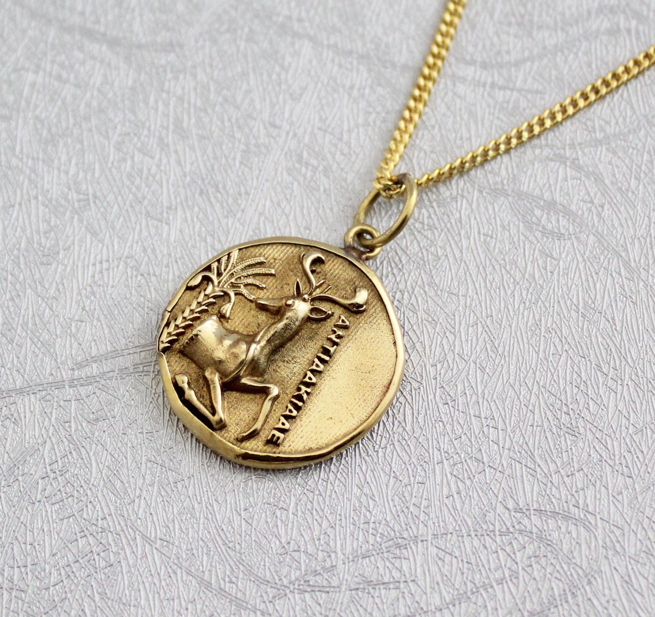 Stag Coin Necklace, Vintage Stag Coin Jewelry