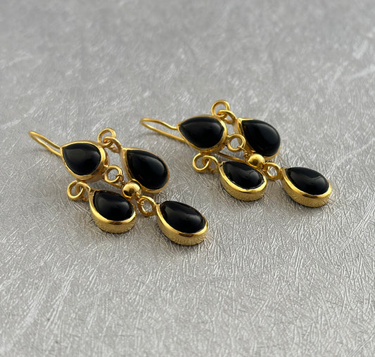 Black Onyx Dangle Earrings