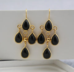 Black Onyx Dangle Earrings