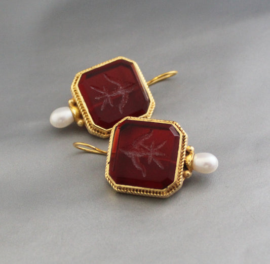 Red Crystal Intaglio Earrings (Copy)add image