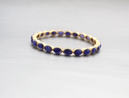 Blue Sapphire Bangle, Birthstone Jewelry