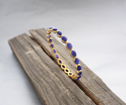 Blue Sapphire Bangle, Birthstone Jewelry