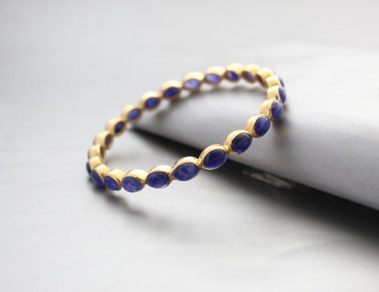 Blue Sapphire Bangle, Birthstone Jewelry