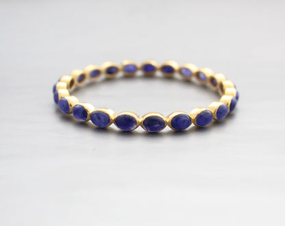 Blue Sapphire Bangle, Birthstone Jewelry