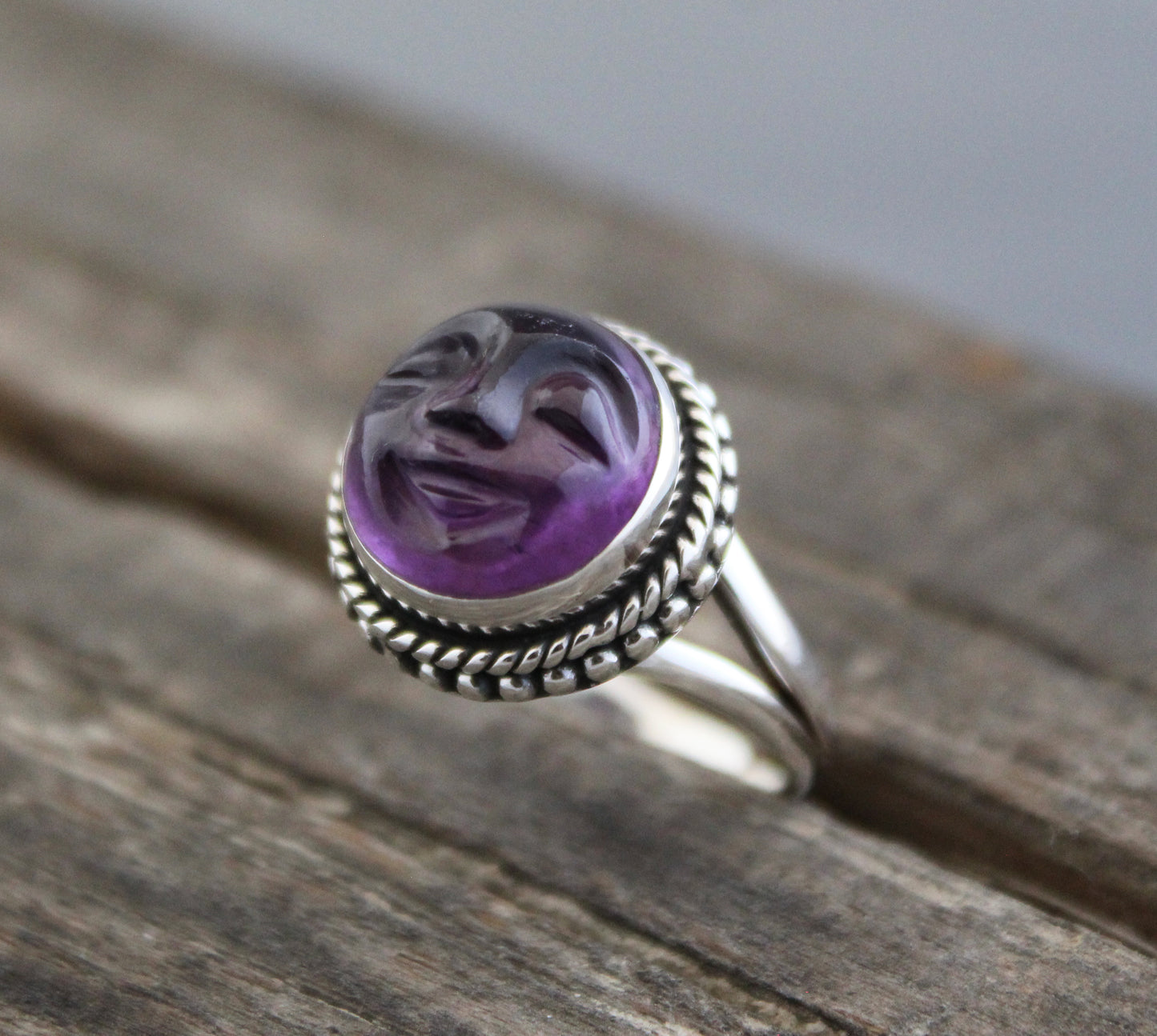 Amethyst Moon Ring