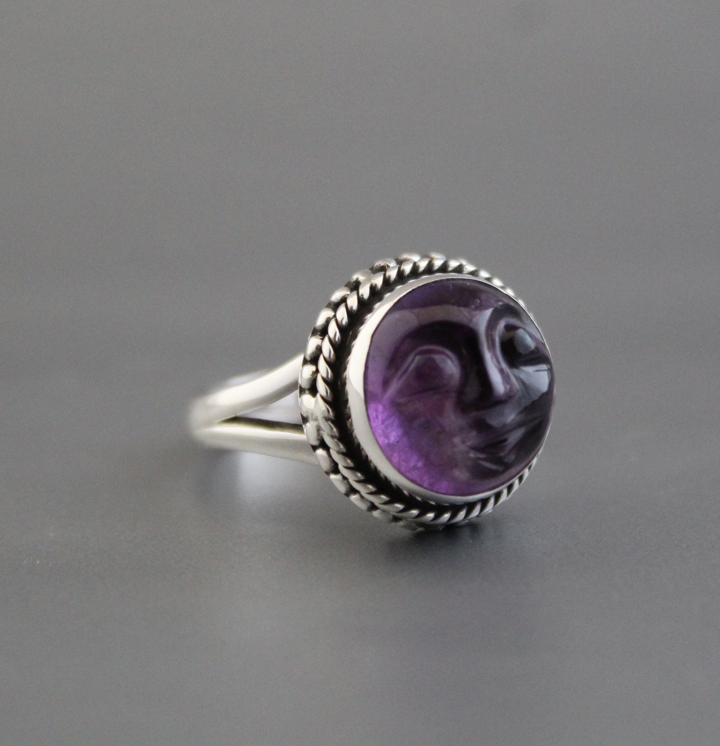 Amethyst Moon Ring