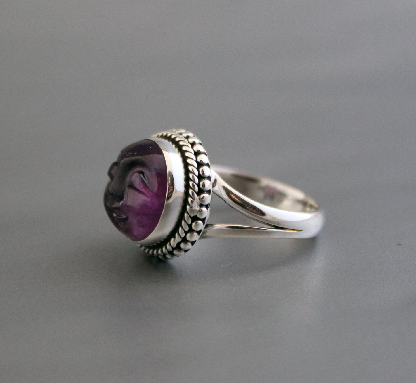 Amethyst Moon Ring