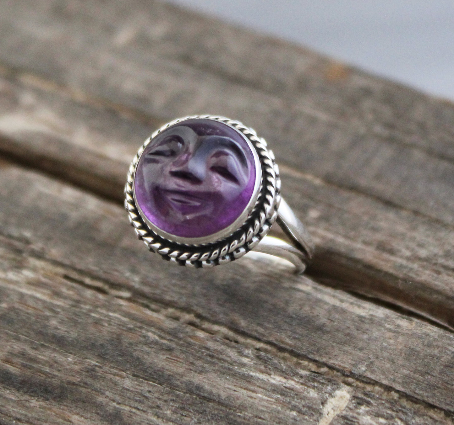 Amethyst Moon Ring