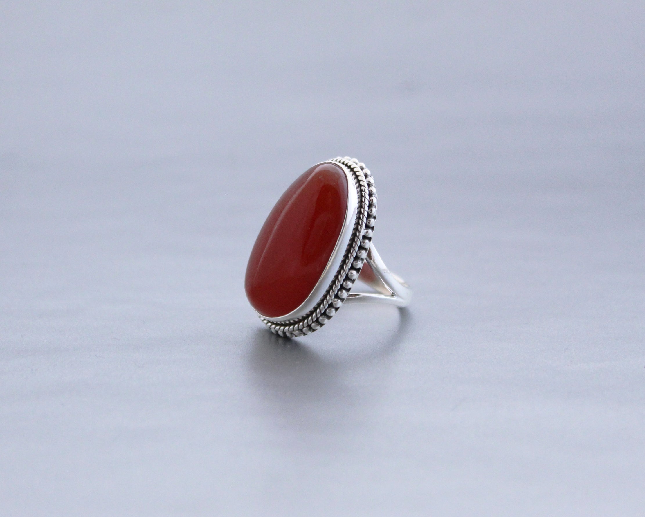 Carnelian Silver Ring