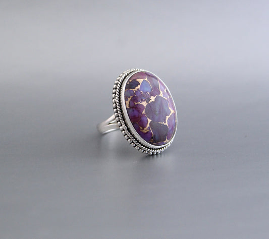 Purple Copper Turquoise Ring