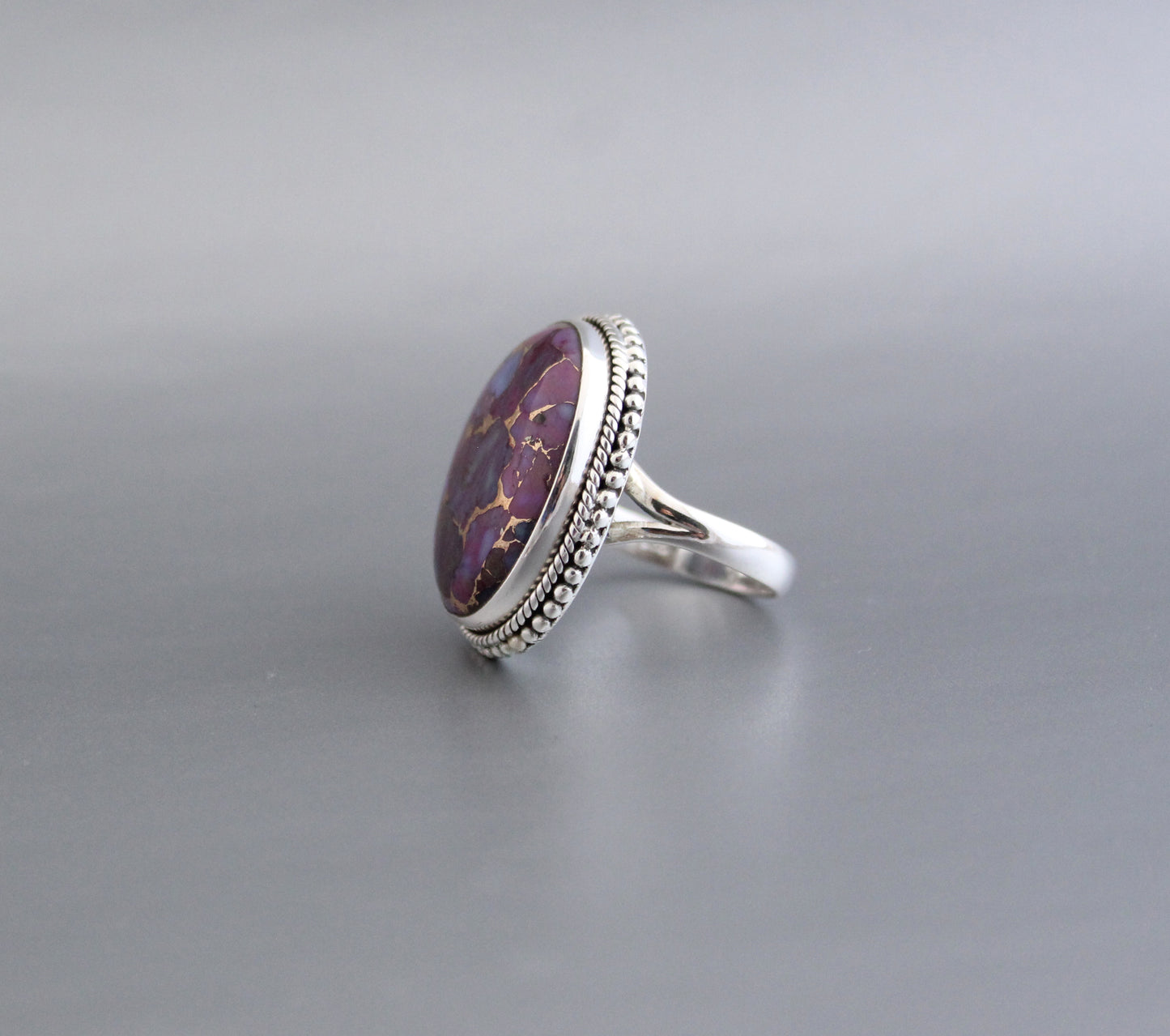 Purple Copper Turquoise Ring