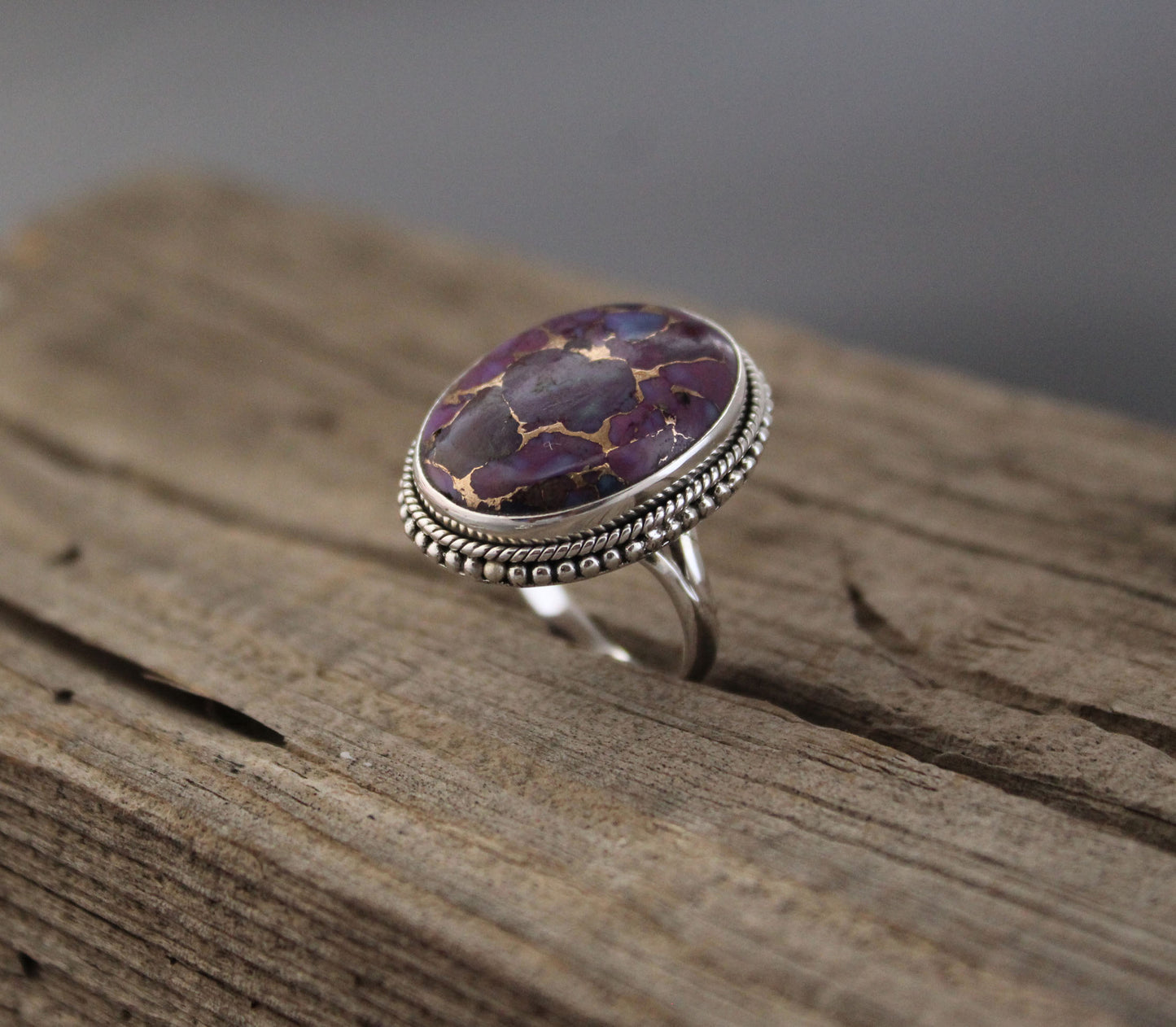 Purple Copper Turquoise Ring