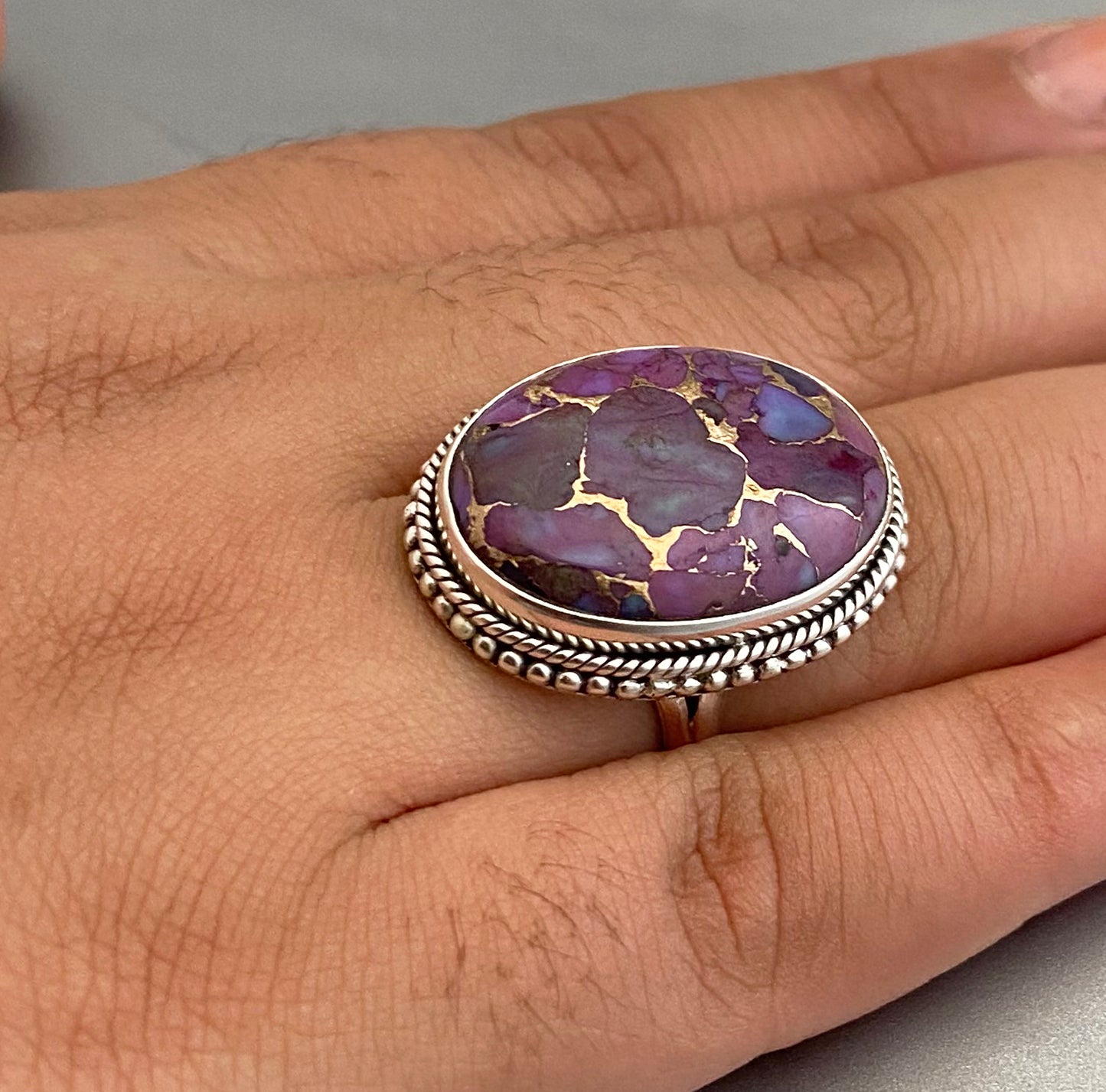 Purple Copper Turquoise Ring