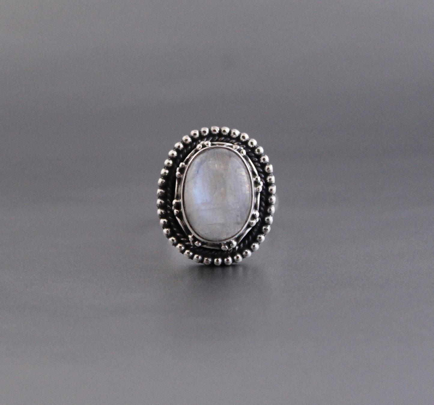 Rainbow Moonstone Ring