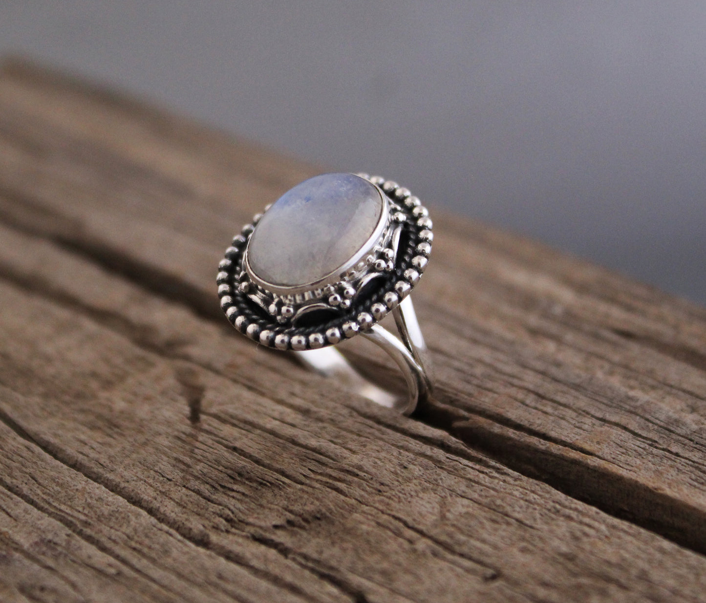 Rainbow Moonstone Ring