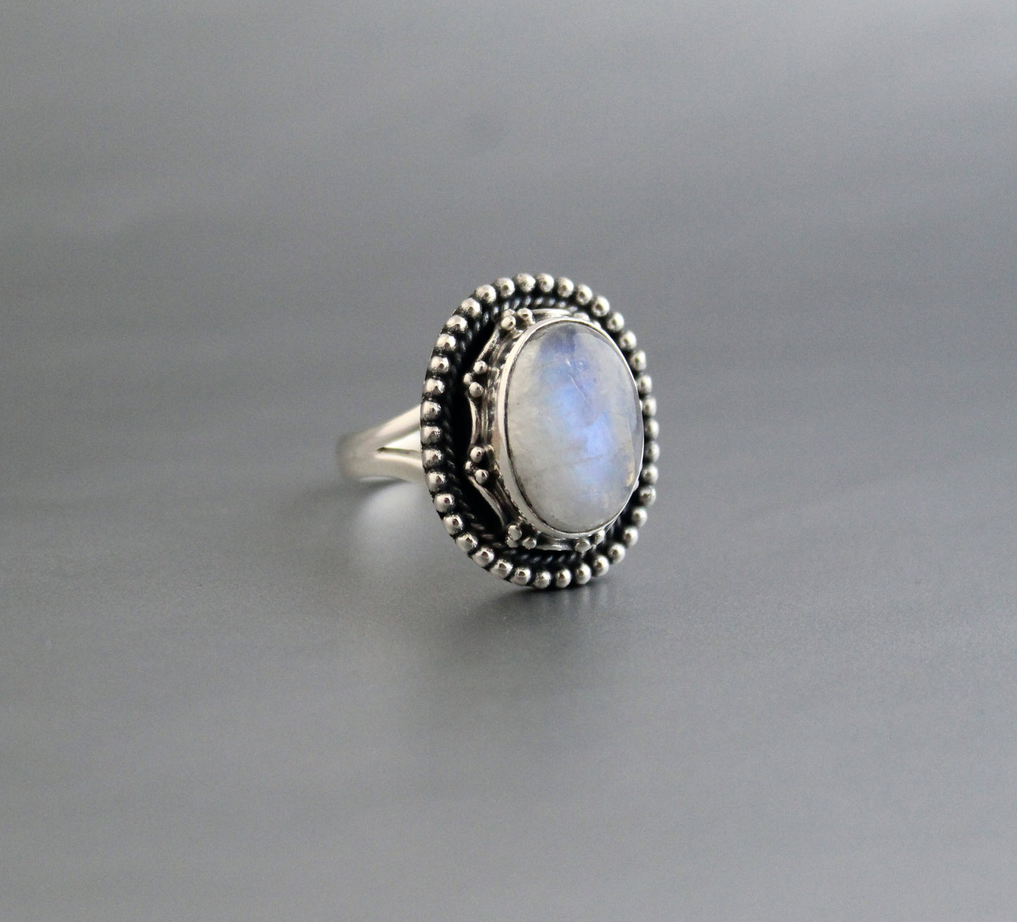 Rainbow Moonstone Ring