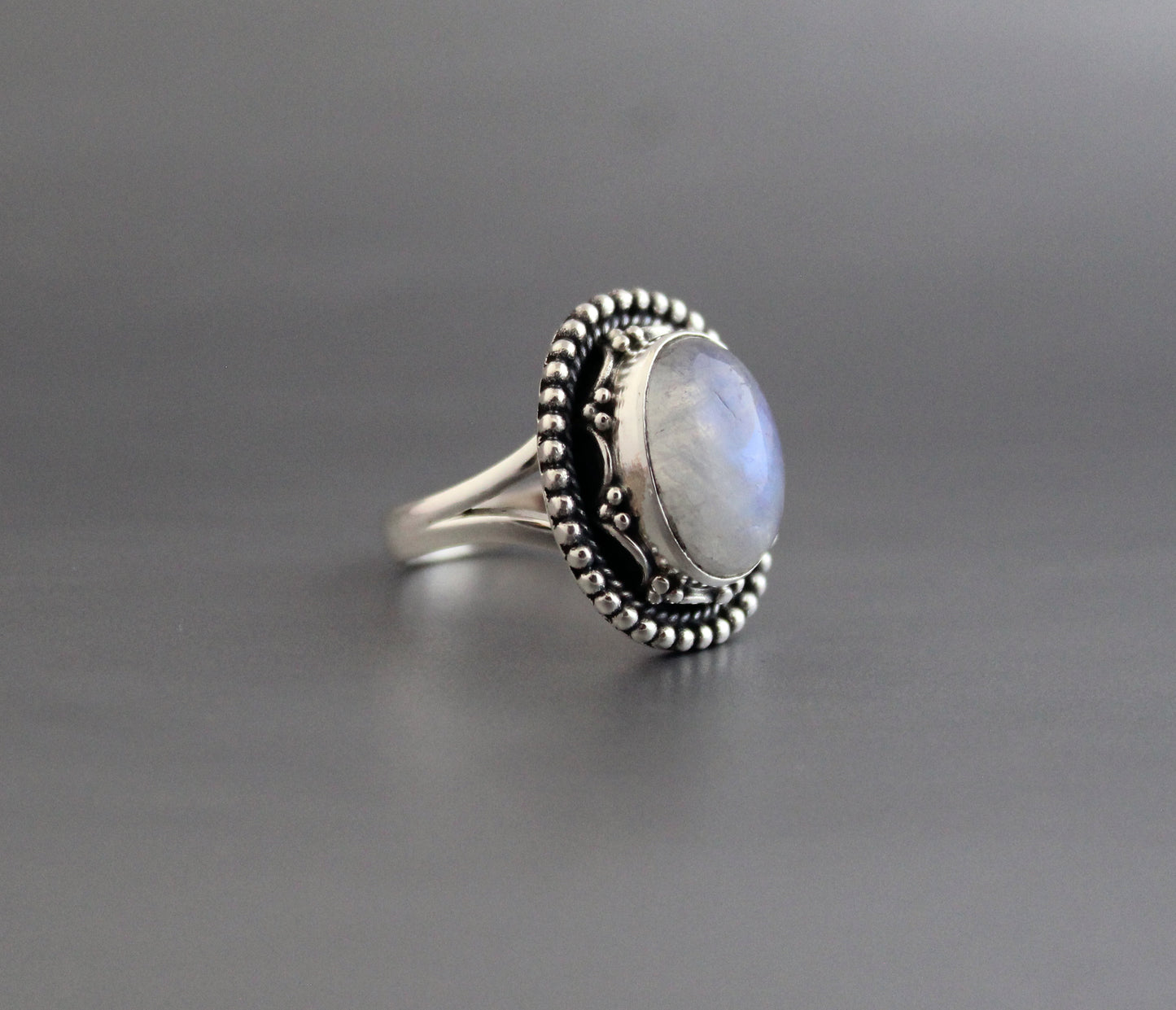 Rainbow Moonstone Ring