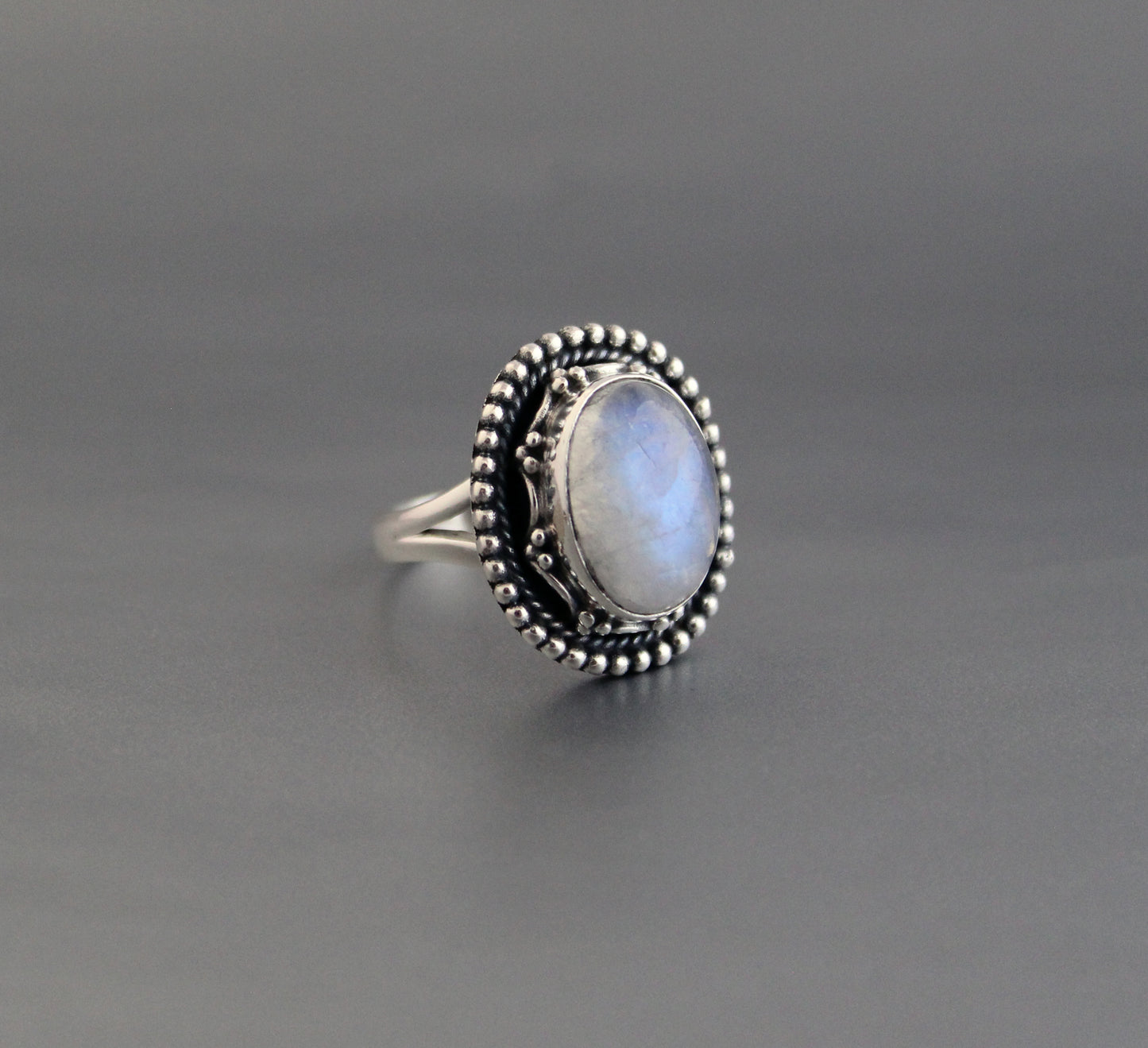 Rainbow Moonstone Ring