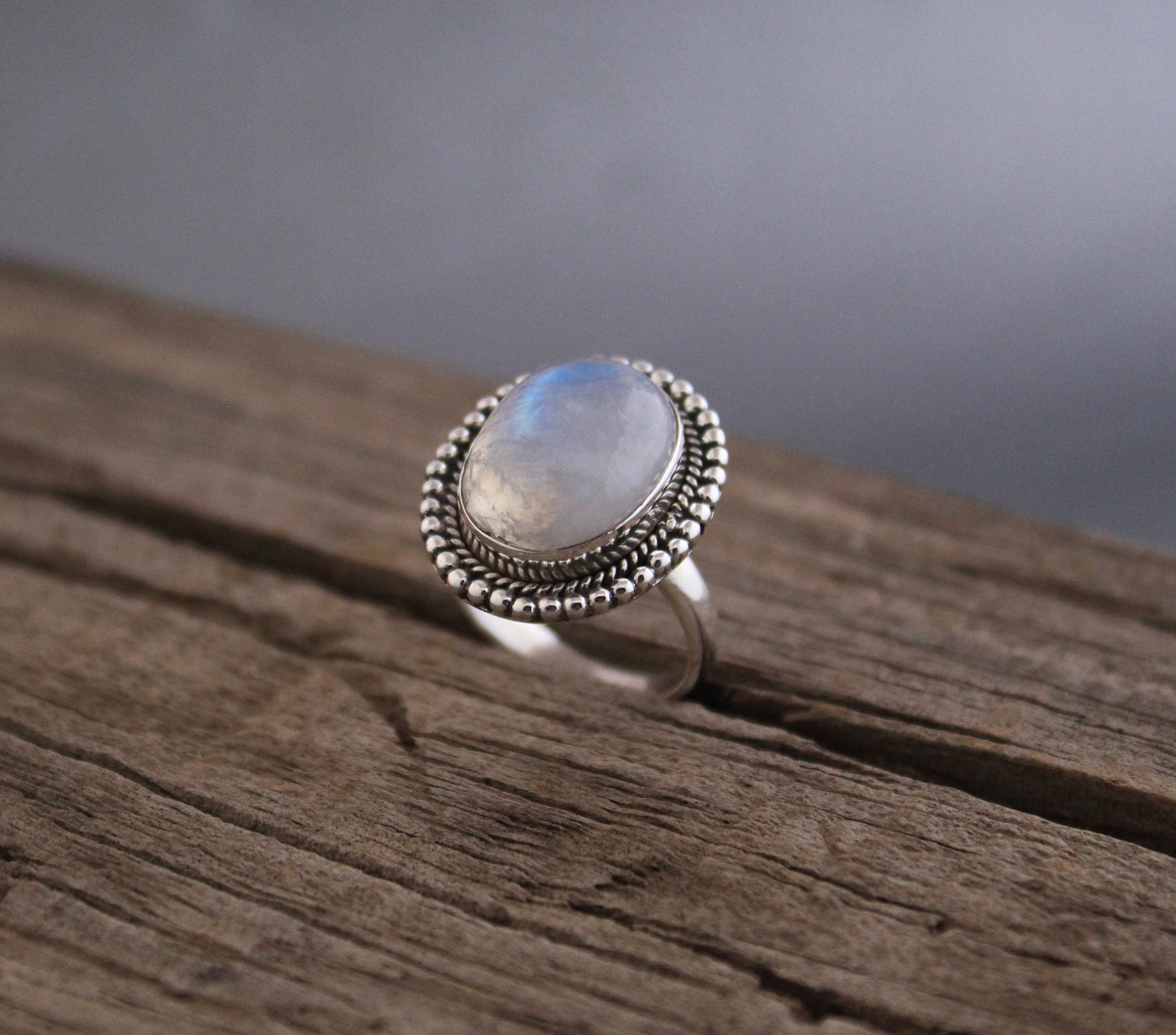 Rainbow Moonstone Ring, Gemstone Ring