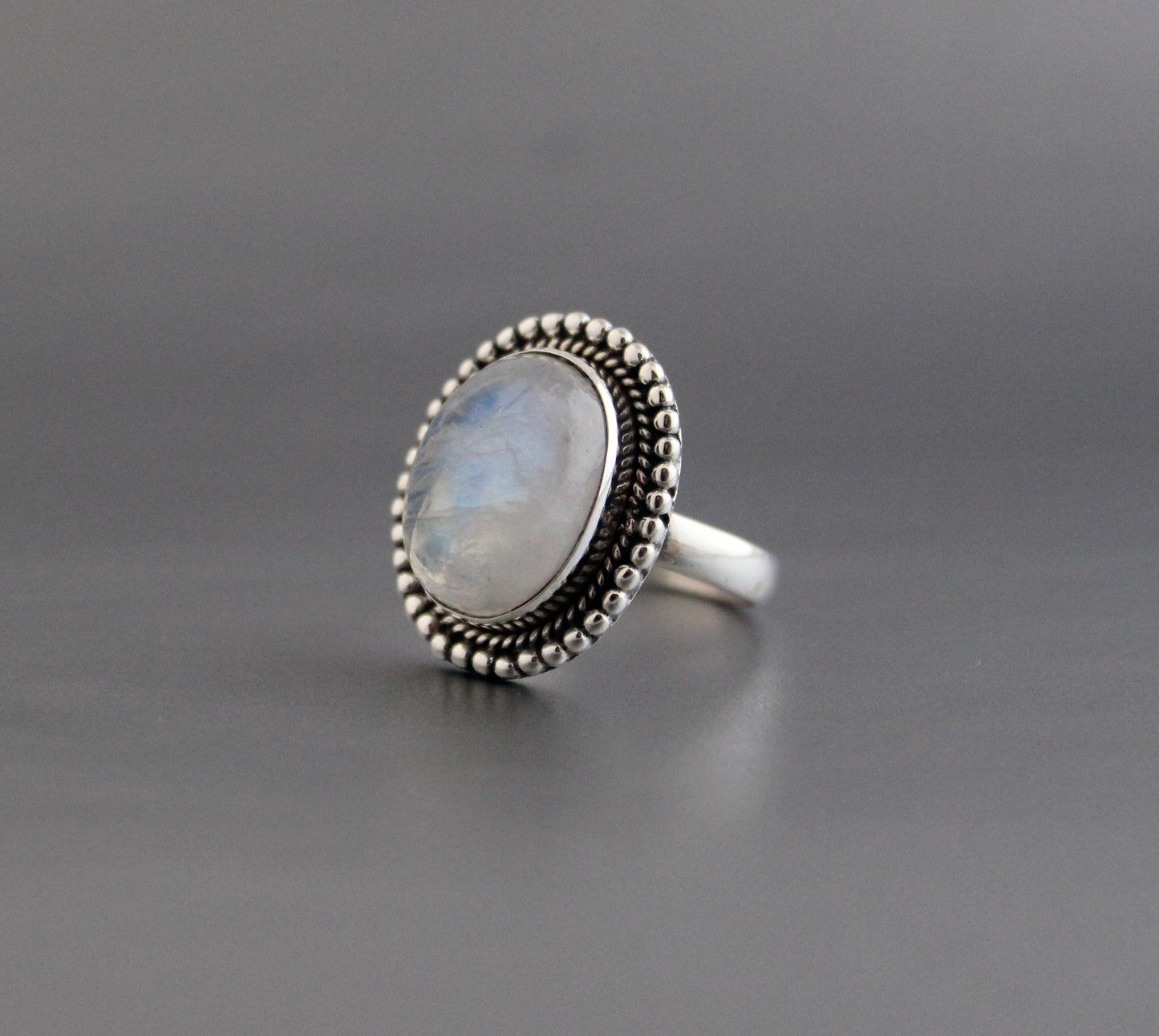 Rainbow Moonstone Ring, Gemstone Ring