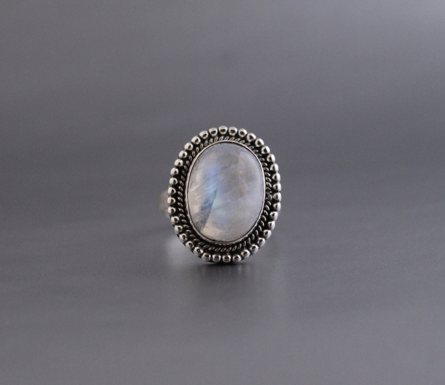 Rainbow Moonstone Ring, Gemstone Ring