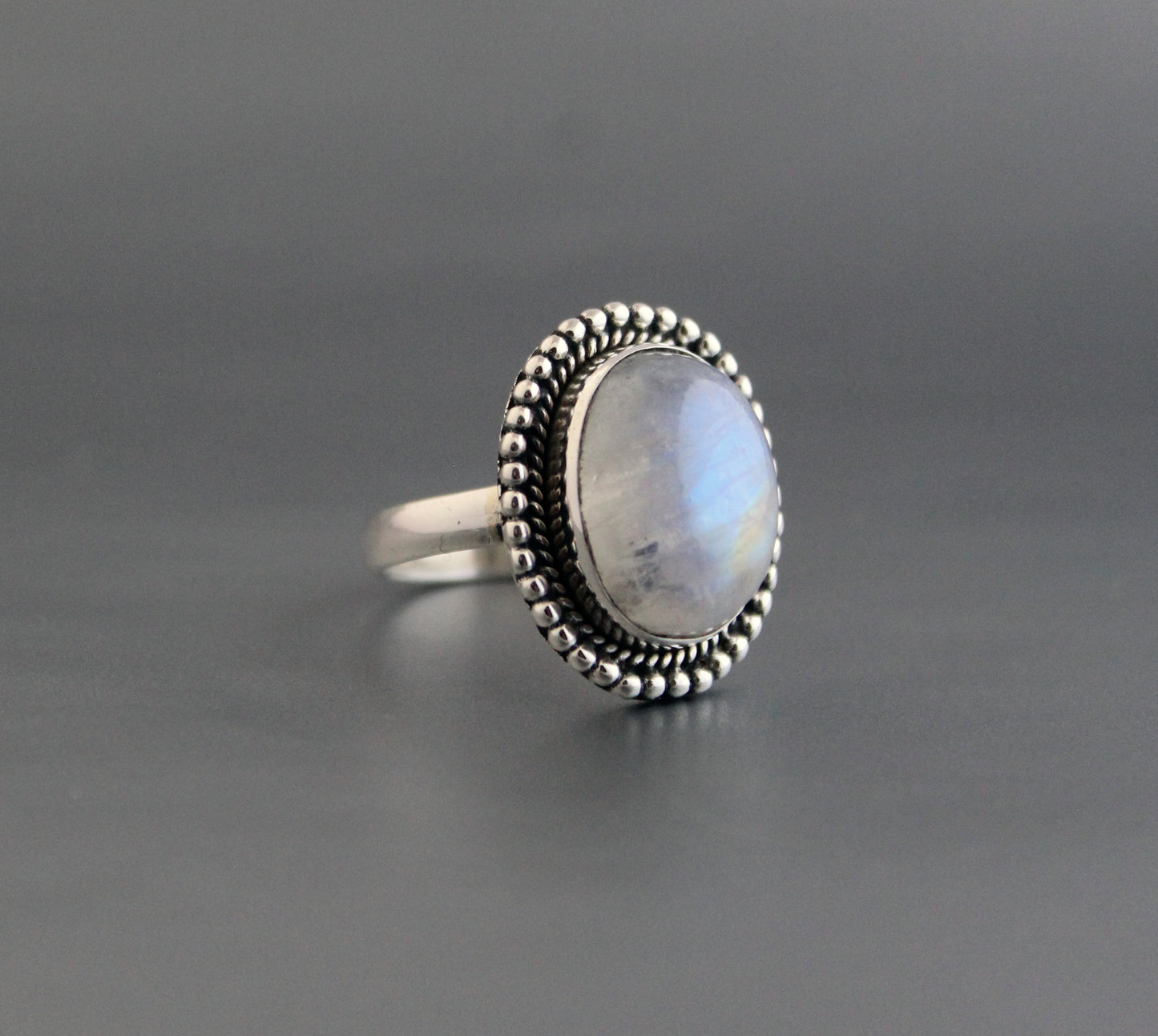 Rainbow Moonstone Ring, Gemstone Ring