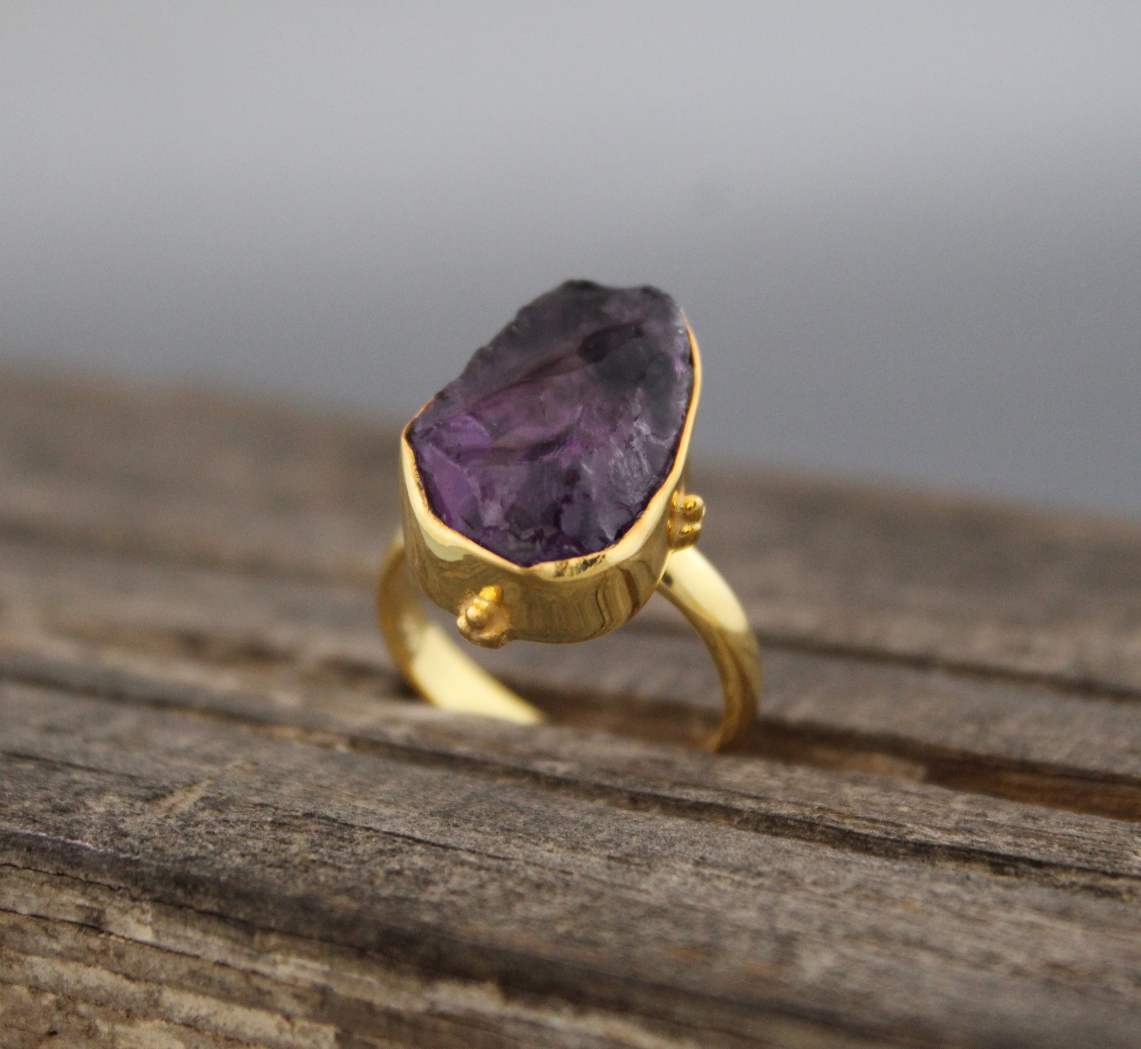 Raw Amethyst Ring