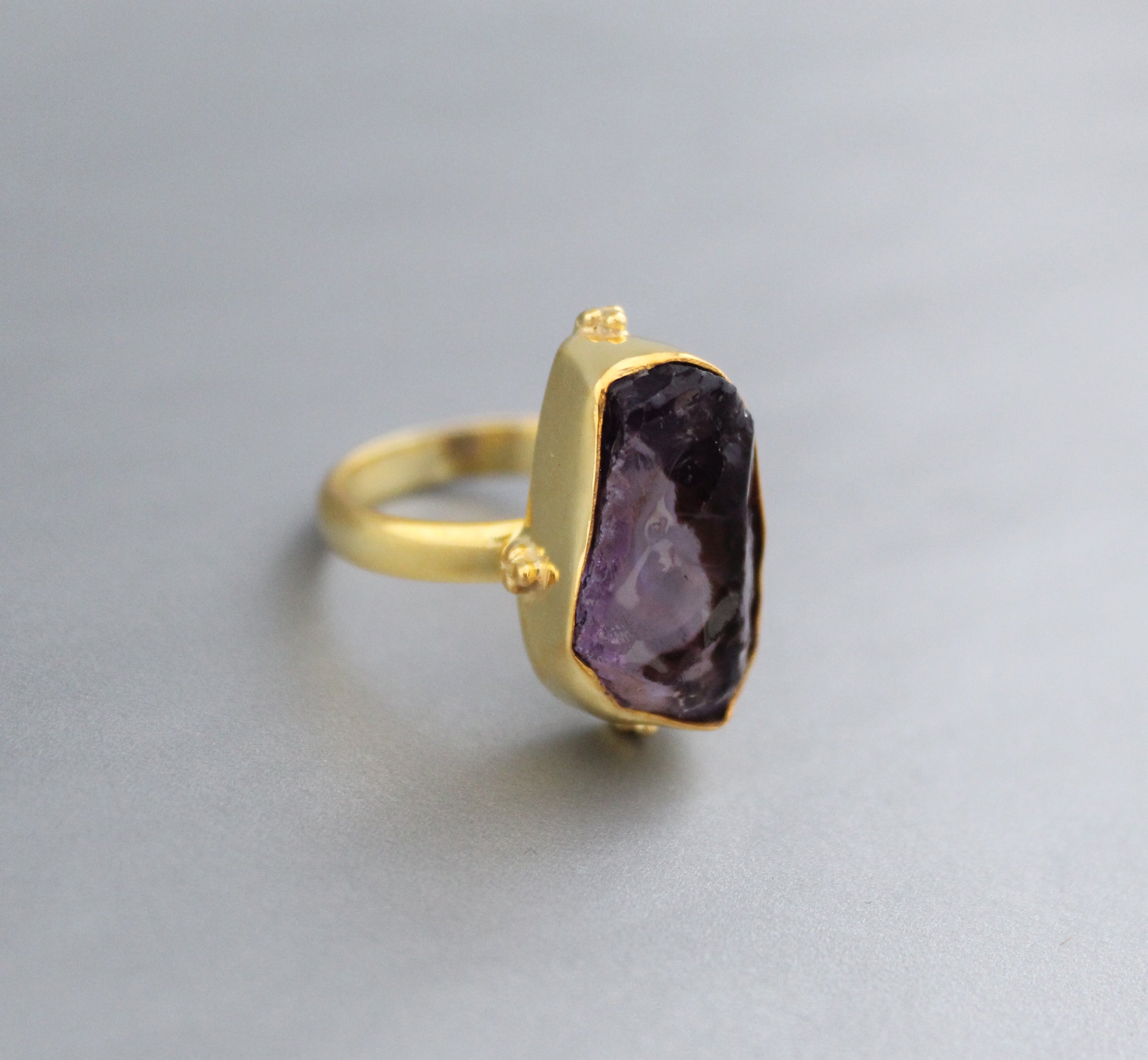 Raw Amethyst Ring