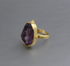 Raw Amethyst Ring
