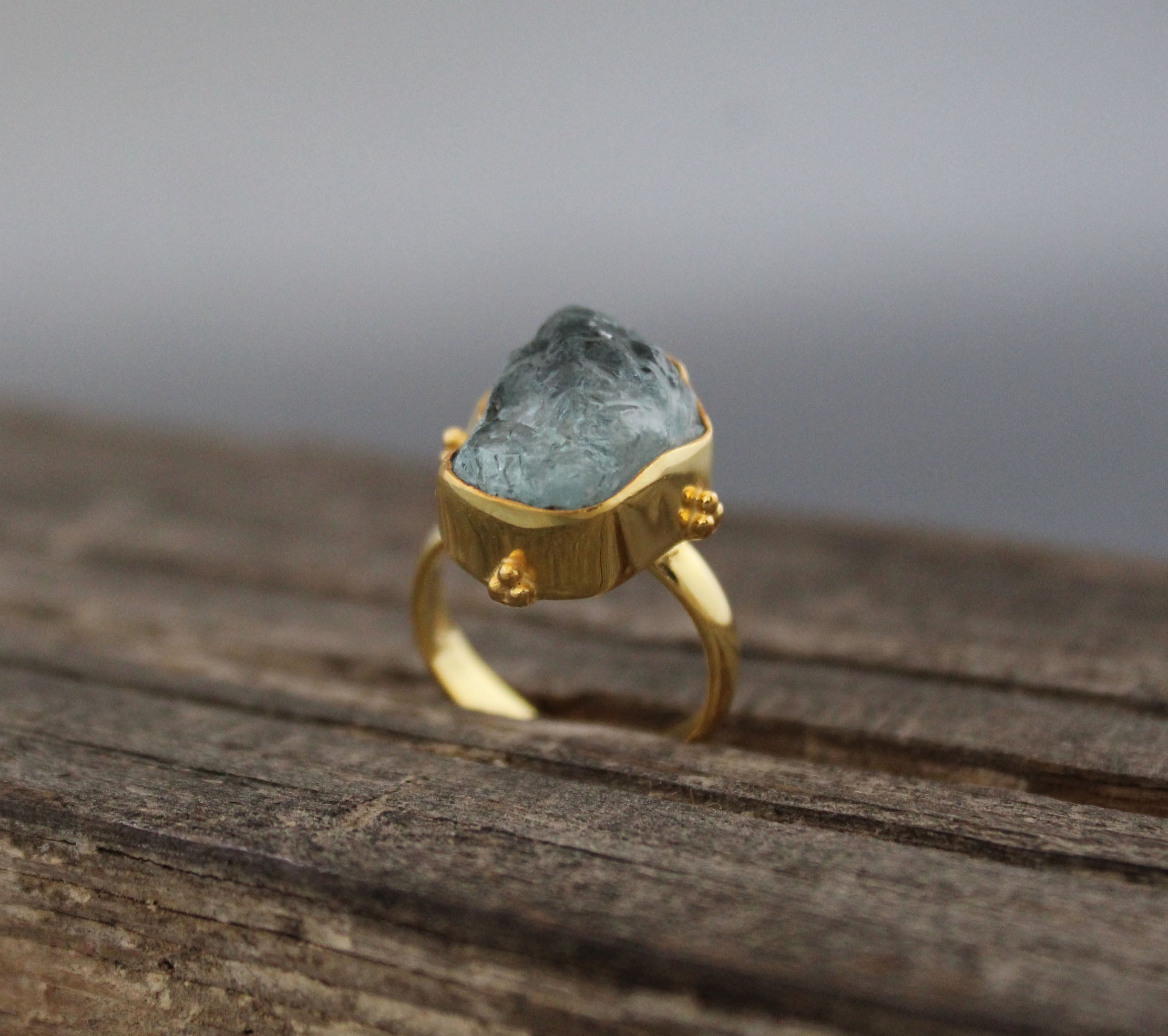 Raw Aquamarine Ring