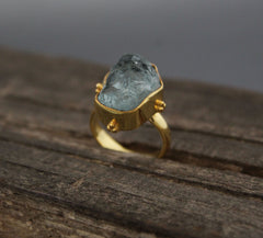 Raw Aquamarine Ring