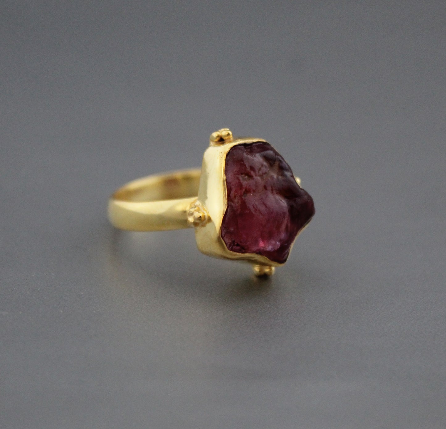 Raw Pink Tourmaline Ring