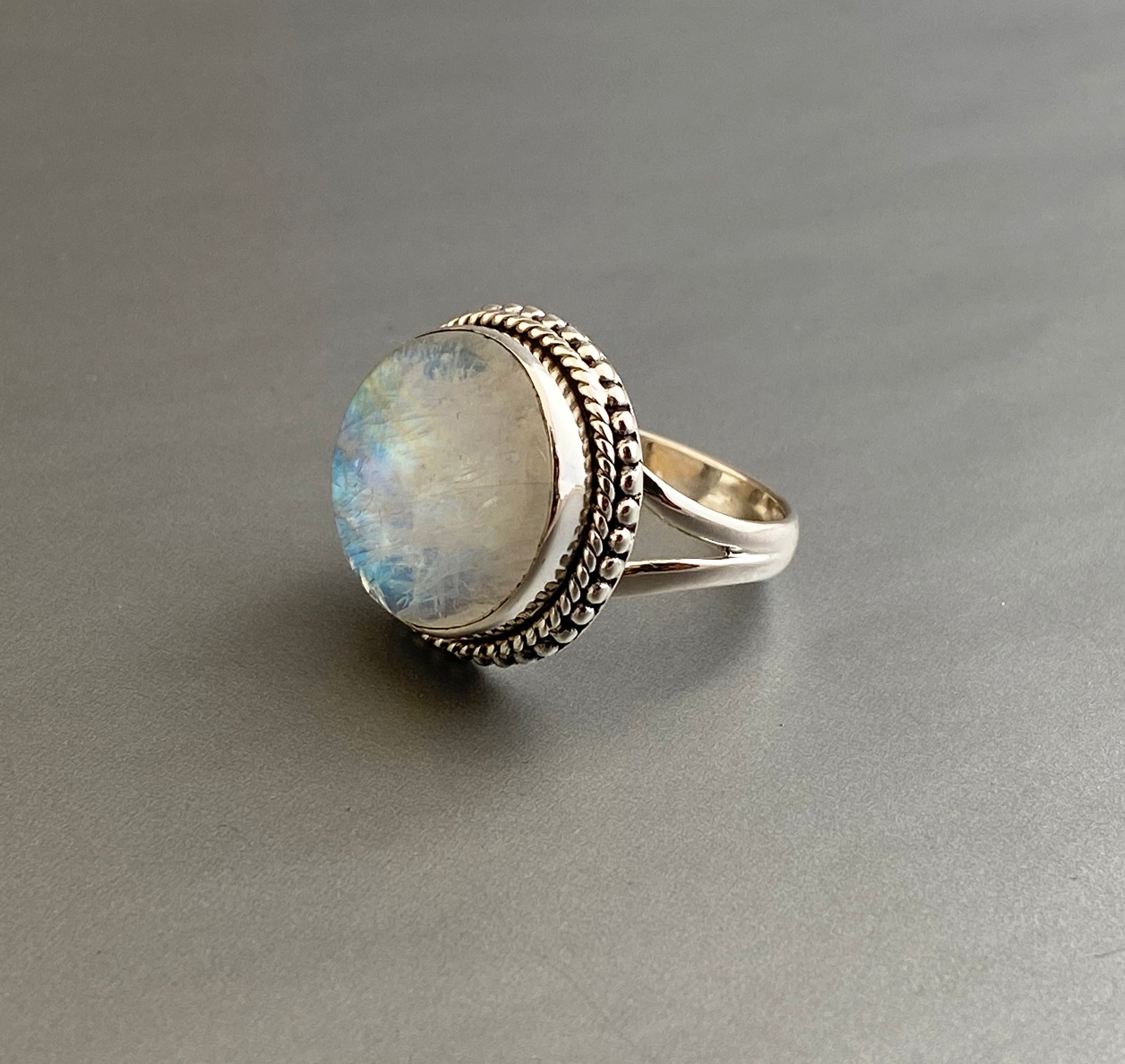 Rainbow Moonstone Ring