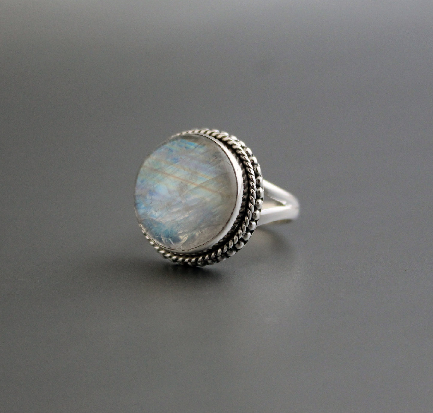 Rainbow Moonstone Ring