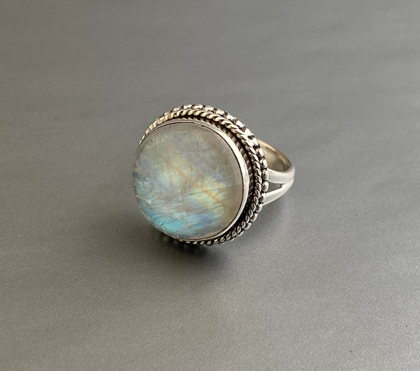 Rainbow Moonstone Ring