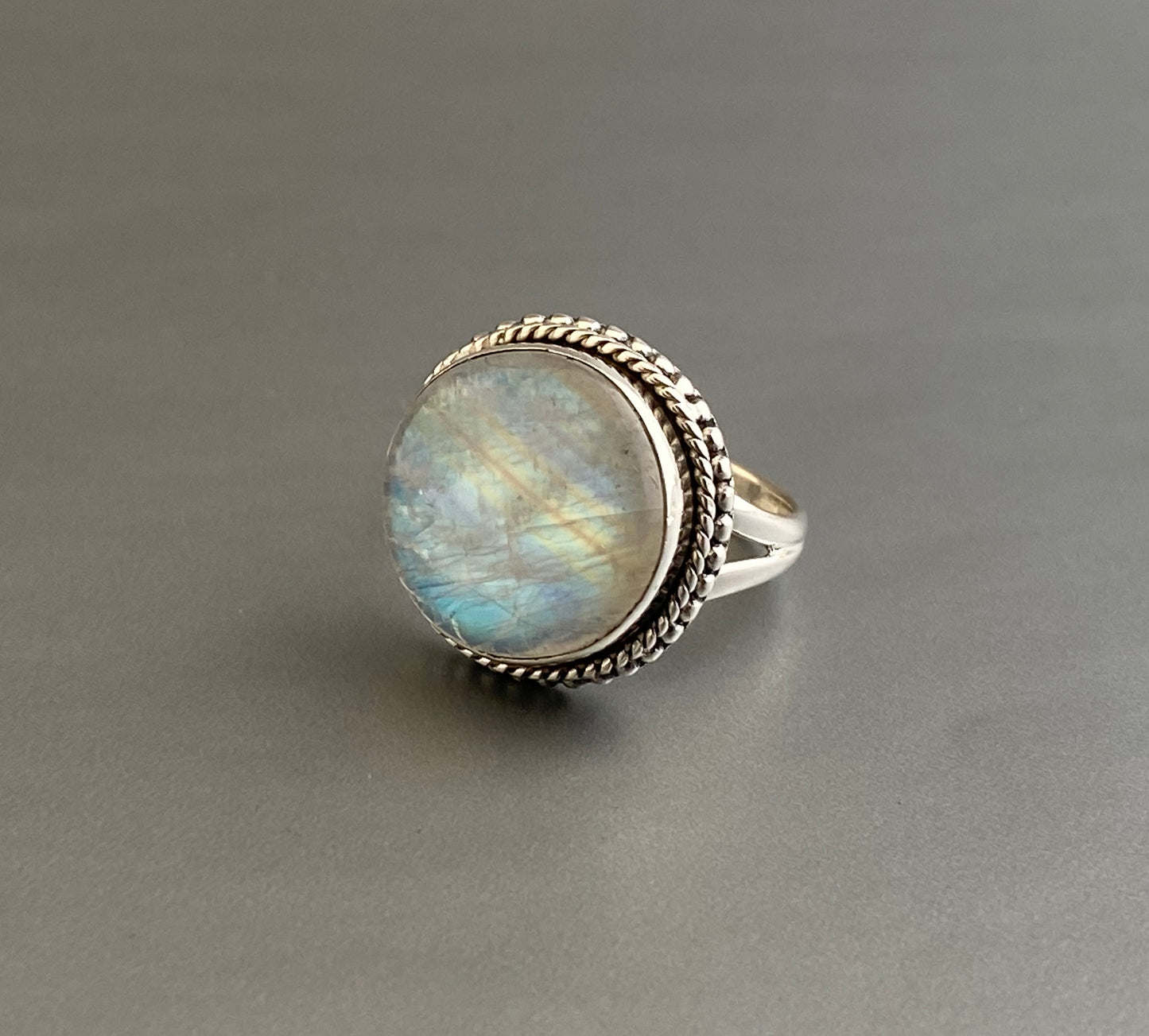 Rainbow Moonstone Ring