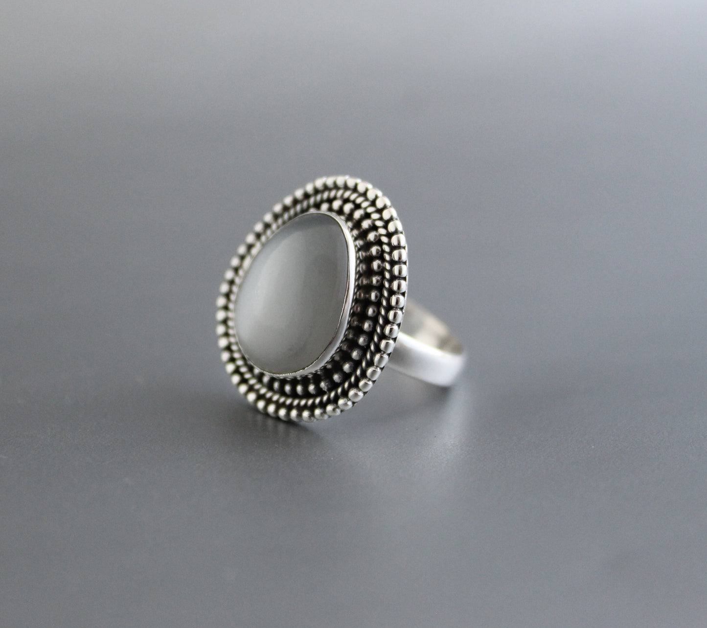 Grey Moonstone Ring