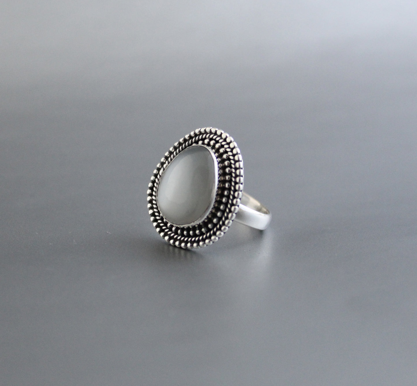 Grey Moonstone Ring