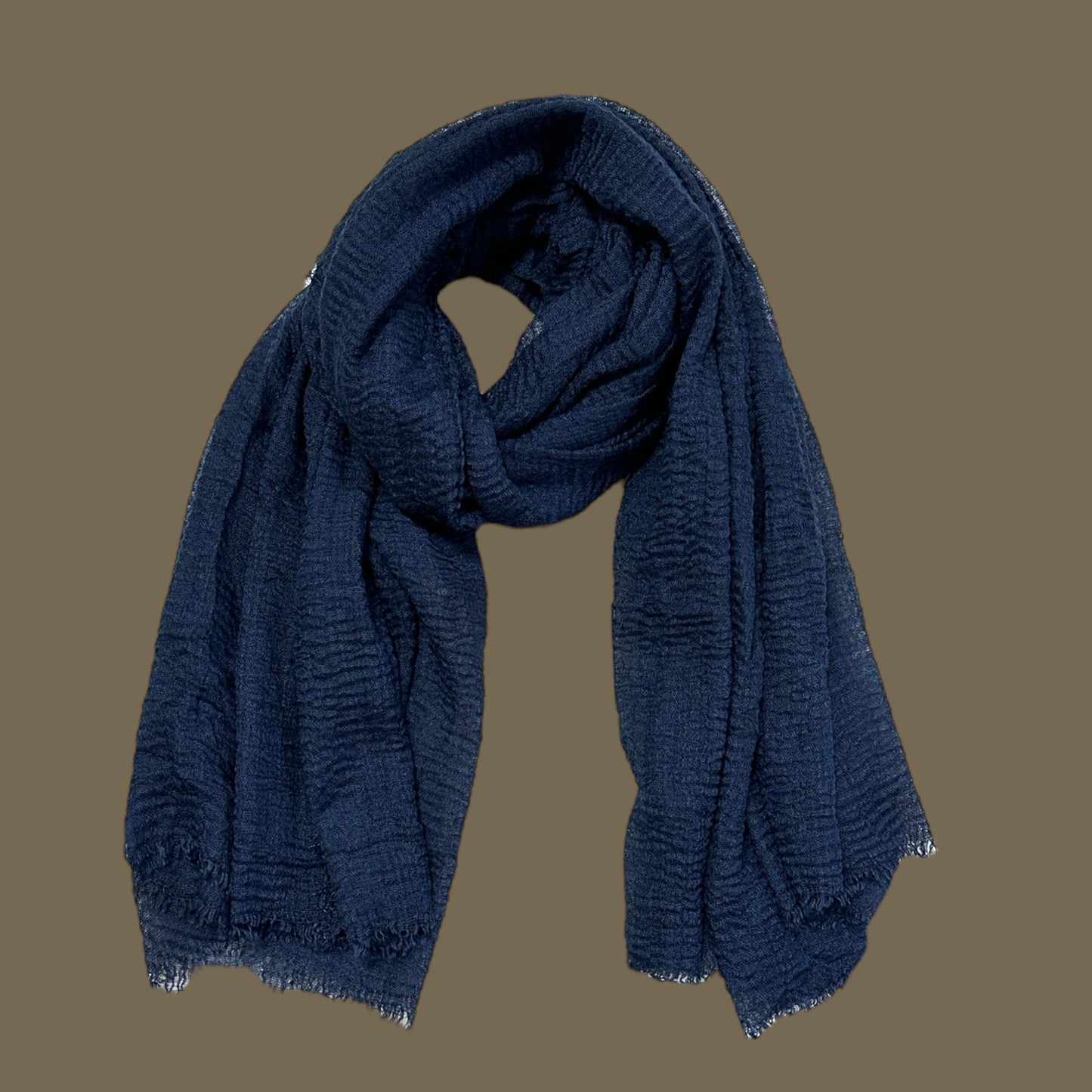 Navy Blue Soft Lightweight Cotton Scarf