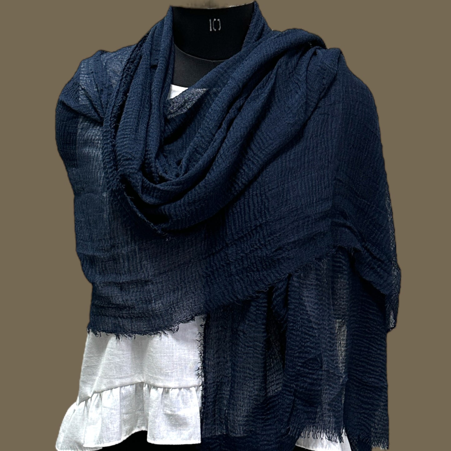 Navy Blue Soft Lightweight Cotton Scarf