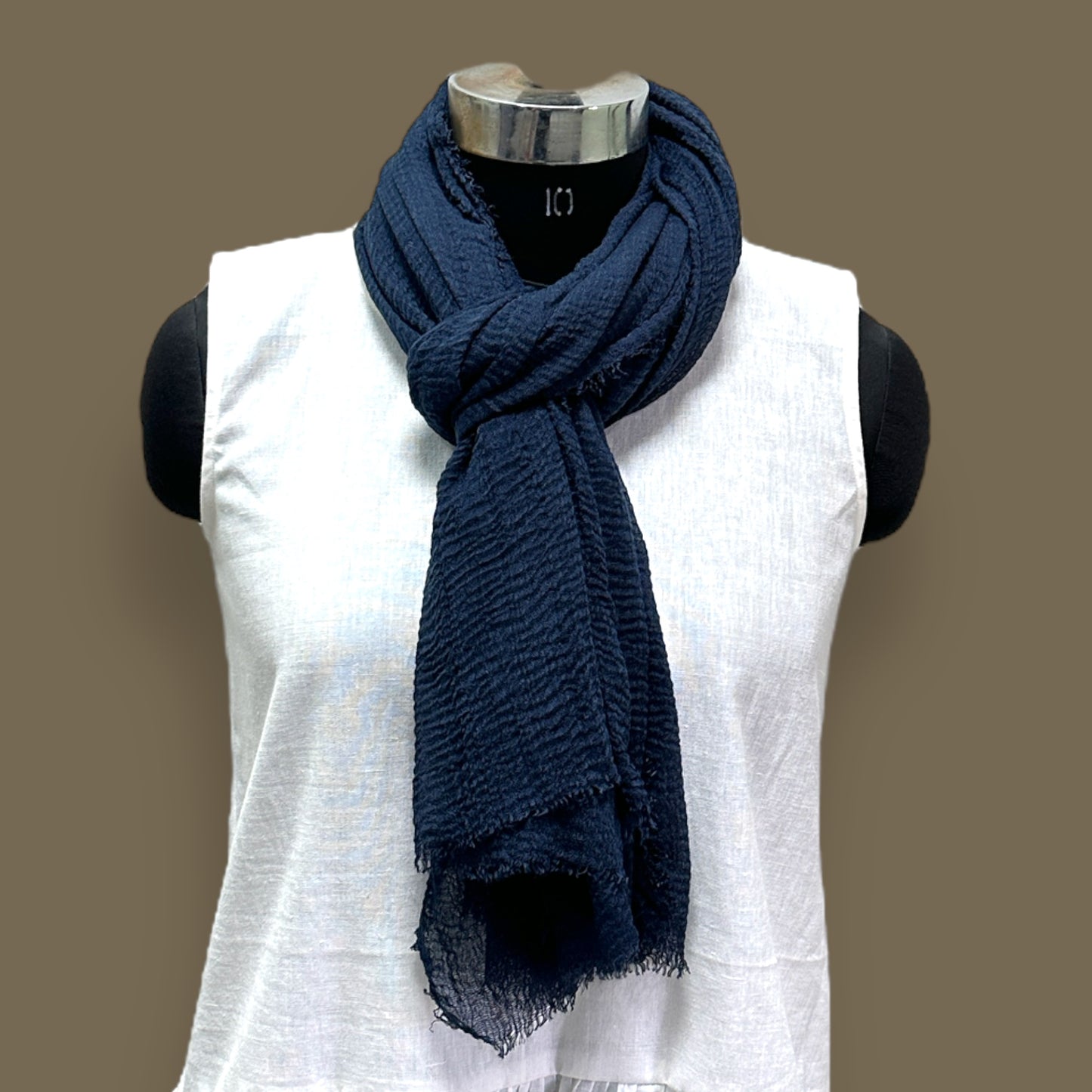 Navy Blue Soft Lightweight Cotton Scarf