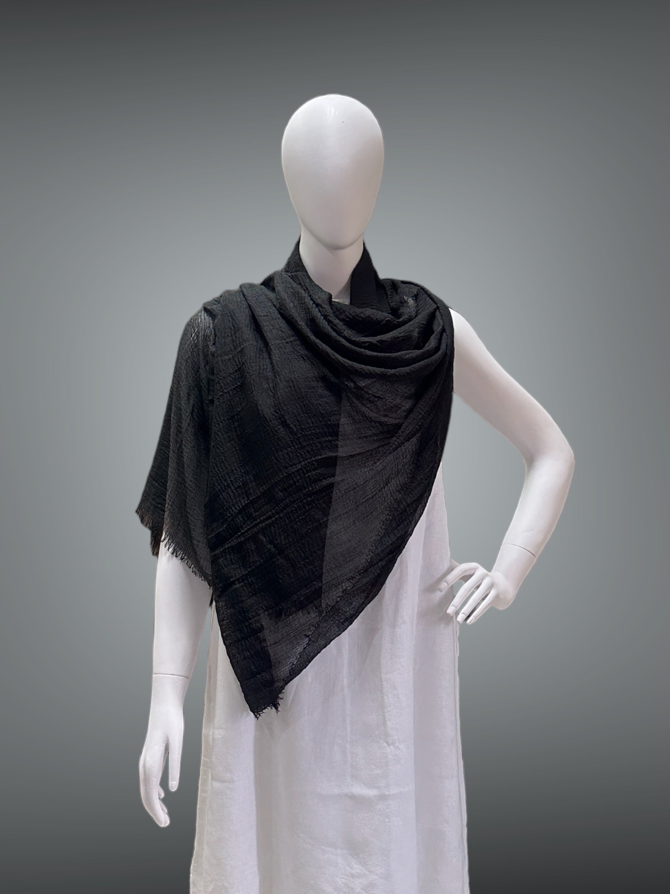 Black Cotton Light Weight Unisex Head and Neck wrap Scarf