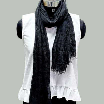 Black Cotton Light Weight Unisex Head and Neck wrap Scarf