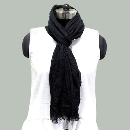 Black Cotton Light Weight Unisex Head and Neck wrap Scarf