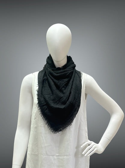 Black Cotton Light Weight Unisex Head and Neck wrap Scarf