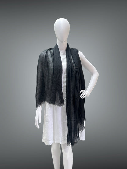 Black Cotton Light Weight Unisex Head and Neck wrap Scarf