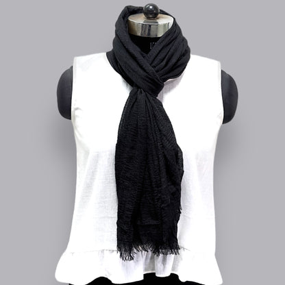 Black Cotton Light Weight Unisex Head and Neck wrap Scarf