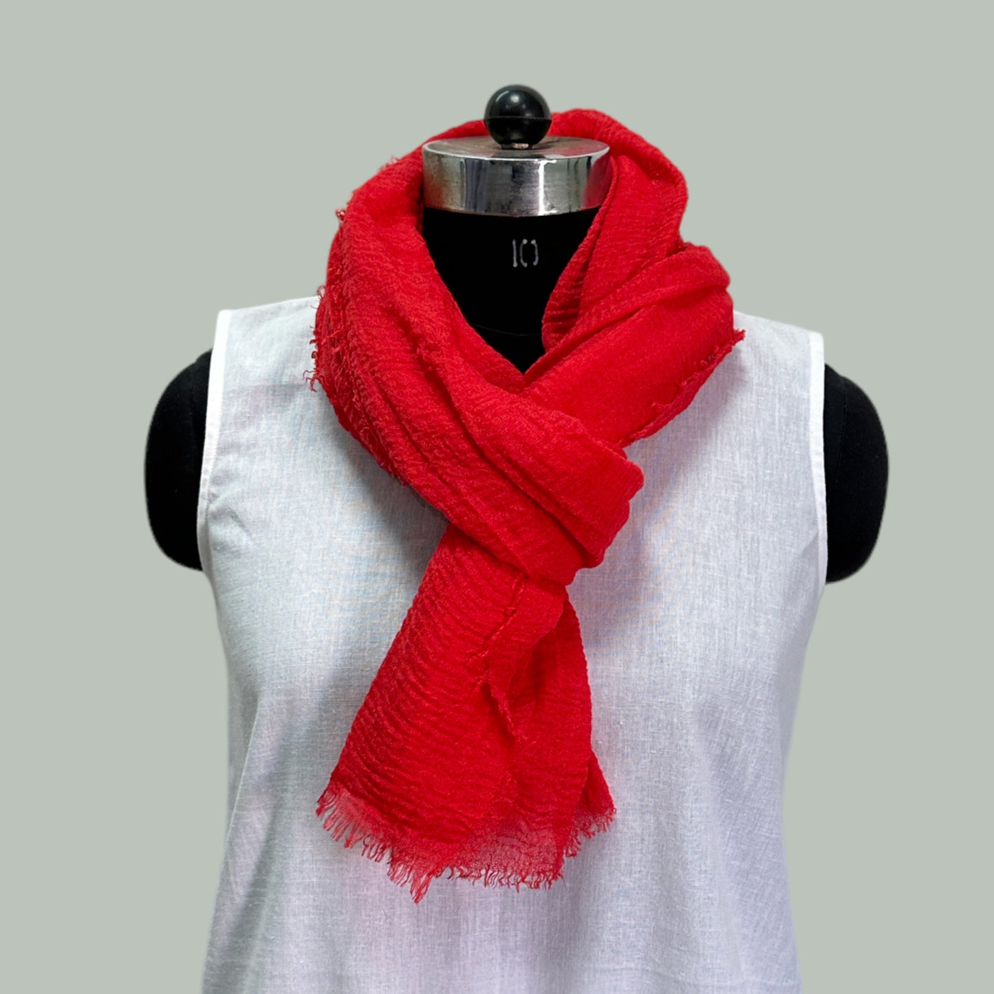 Red Soft Cotton Unisex Scarf