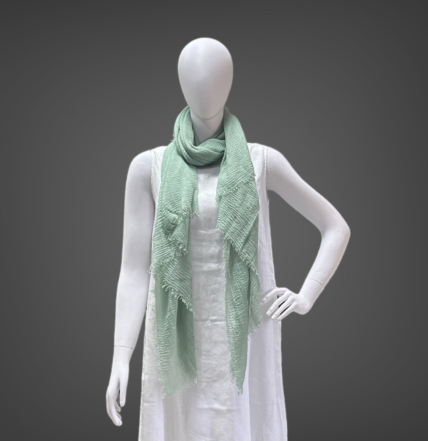 Light Green Softened Thin Cotton Summer Wrap Stole