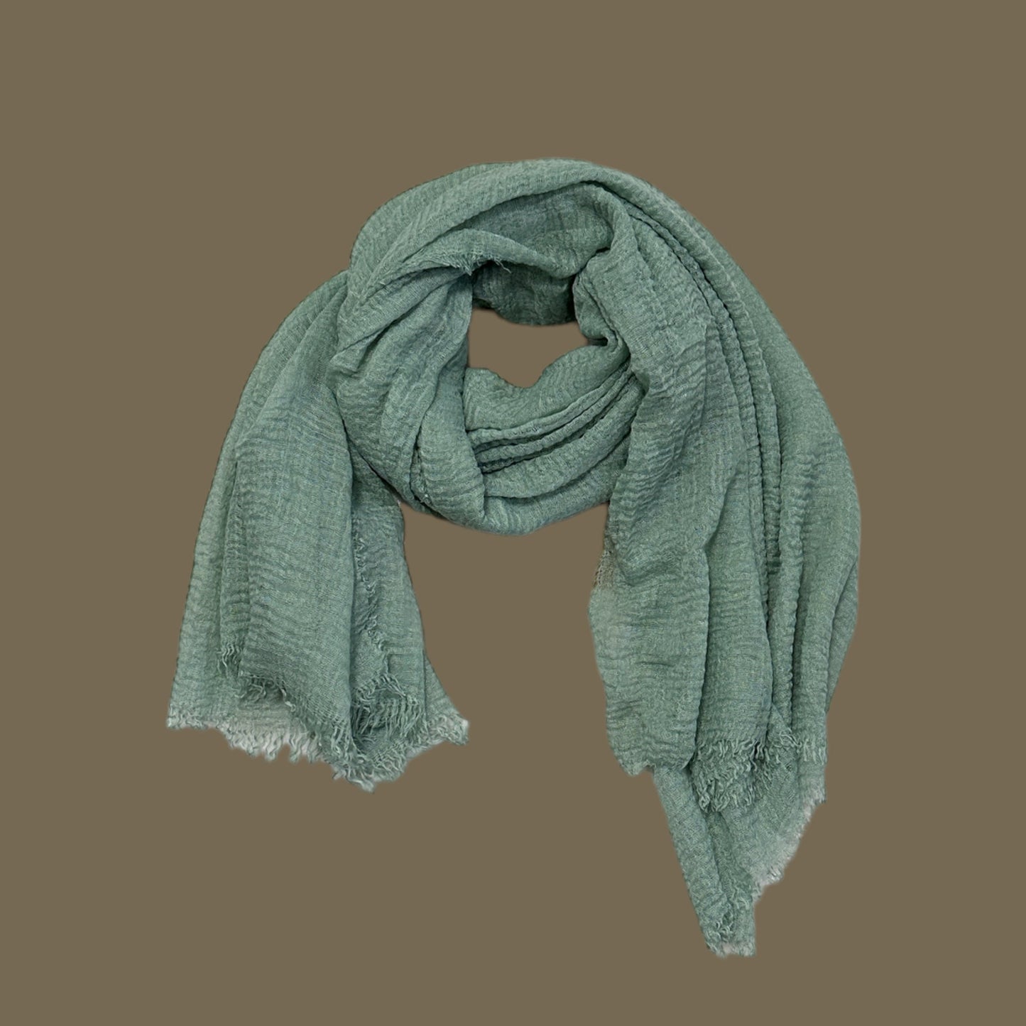 Light Green Softened Thin Cotton Summer Wrap Stole